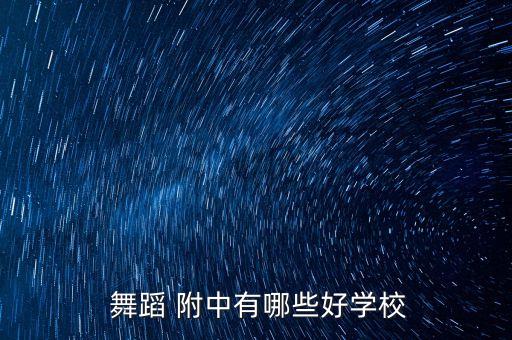  舞蹈 附中有哪些好学校