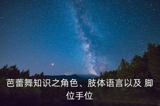 芭蕾舞知识之角色、肢体语言以及 脚位手位