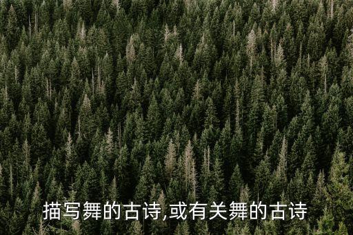 描写舞的古诗,或有关舞的古诗