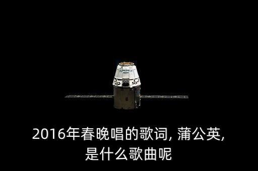 2016年春晚唱的歌词, 蒲公英,是什么歌曲呢