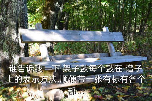 谁告诉我一下 架子鼓每个鼓在 谱子上的表示方法,顺便带一张有标有各个部...