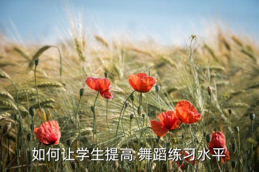 如何让学生提高 舞蹈练习水平