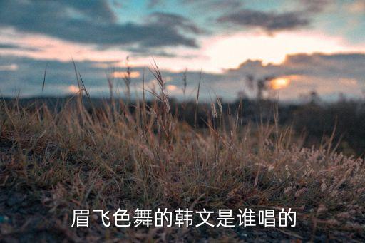  眉飞色舞的韩文是谁唱的