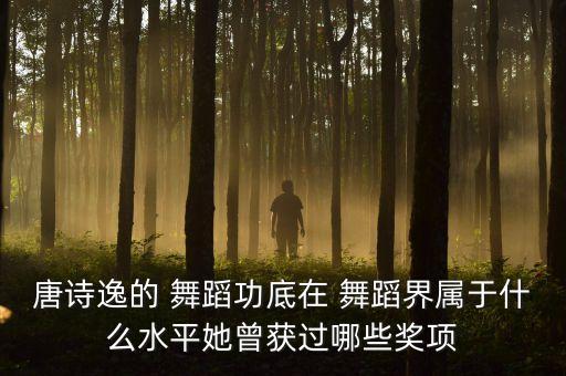 唐诗逸的 舞蹈功底在 舞蹈界属于什么水平她曾获过哪些奖项