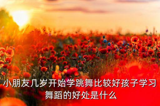 小朋友几岁开始学跳舞比较好孩子学习 舞蹈的好处是什么