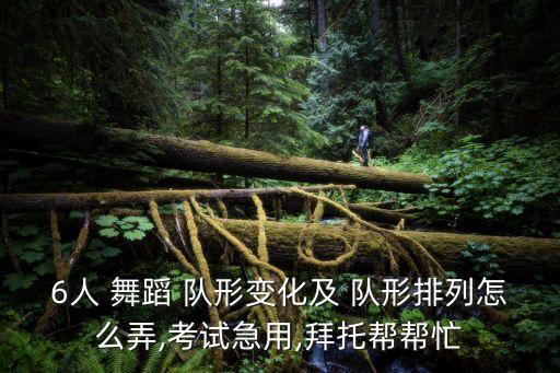 6人 舞蹈 队形变化及 队形排列怎么弄,考试急用,拜托帮帮忙