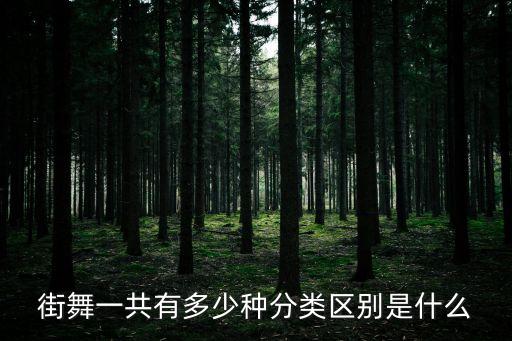 街舞一共有多少种分类区别是什么