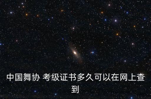 中国舞协 考级证书多久可以在网上查到