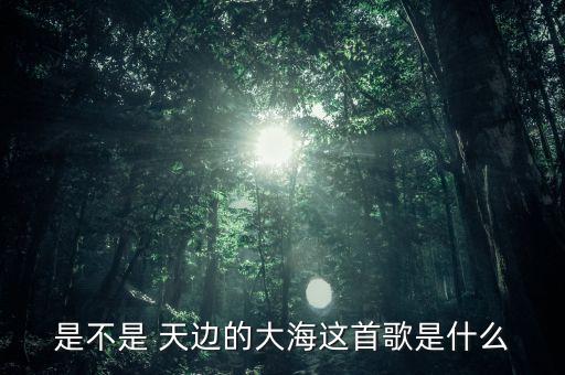 是不是 天边的大海这首歌是什么