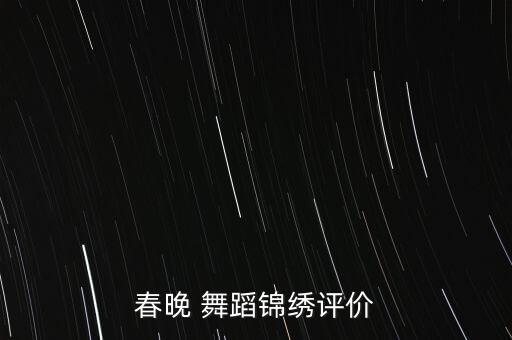 春晚 舞蹈锦绣评价