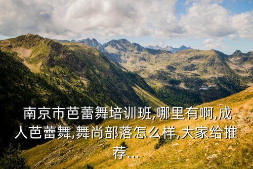  南京市芭蕾舞培训班,哪里有啊,成人芭蕾舞,舞尚部落怎么样,大家给推荐...