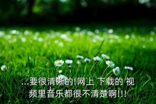 ...要很清晰的!网上 下载的 视频里音乐都很不清楚啊!!!