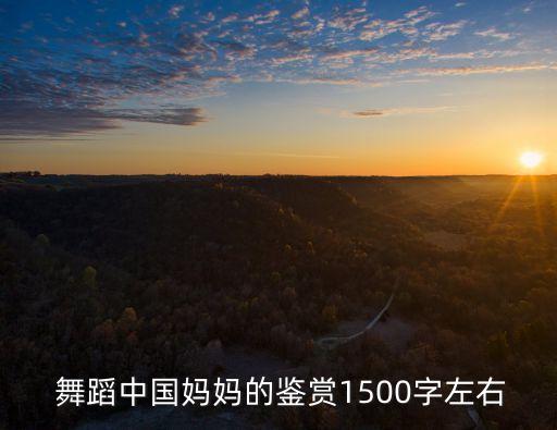  舞蹈中国妈妈的鉴赏1500字左右