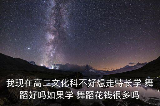 我现在高二文化科不好想走特长学 舞蹈好吗如果学 舞蹈花钱很多吗