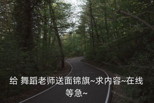 给 舞蹈老师送面锦旗~求内容~在线等急~