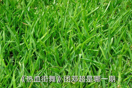 《热血街舞》团邓超是哪一期