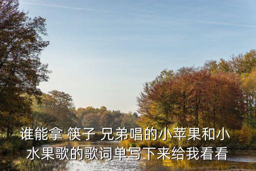 谁能拿 筷子 兄弟唱的小苹果和小 水果歌的歌词单写下来给我看看