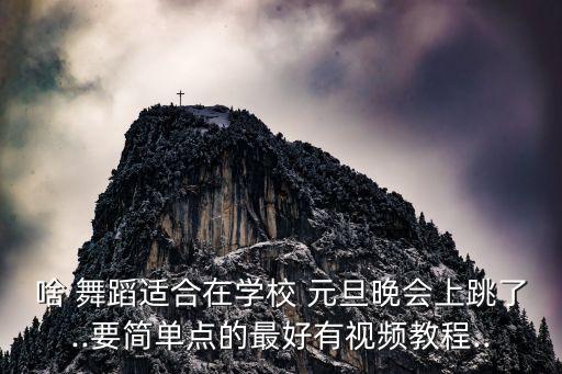 啥 舞蹈适合在学校 元旦晚会上跳了..要简单点的最好有视频教程..