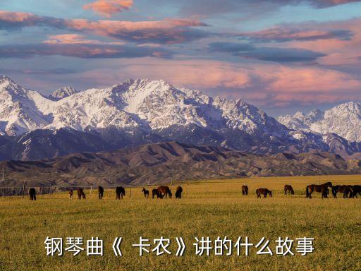 钢琴曲《 卡农》讲的什么故事