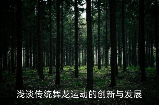 浅谈传统舞龙运动的创新与发展