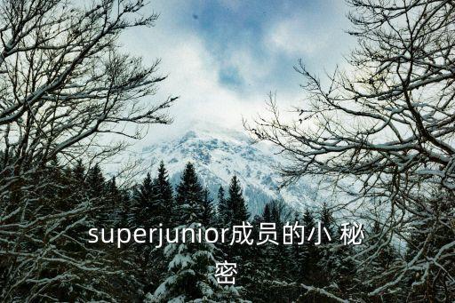 superjunior成员的小 秘密
