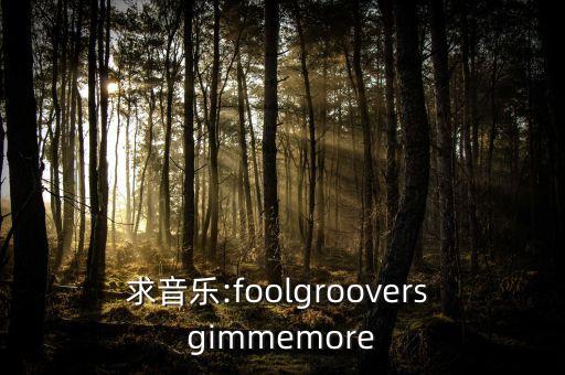 求音乐:foolgroovers gimmemore