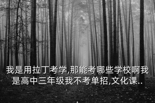 我是用拉丁考学,那能考哪些学校啊我是高中三年级我不考单招,文化课...