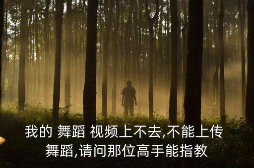我的 舞蹈 视频上不去,不能上传 舞蹈,请问那位高手能指教