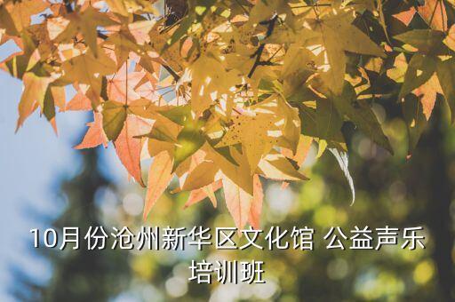 10月份沧州新华区文化馆 公益声乐培训班