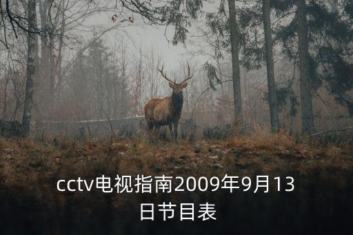 cctv电视指南2009年9月13日节目表