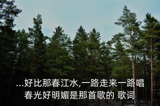 ...好比那春江水,一路走来一路唱春光好明媚是那首歌的 歌词