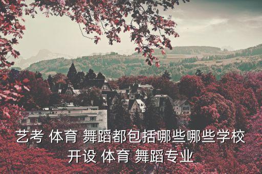 艺考 体育 舞蹈都包括哪些哪些学校开设 体育 舞蹈专业