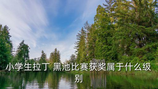 小学生拉丁 黑池比赛获奖属于什么级别