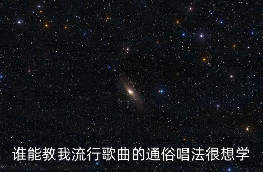 谁能教我流行歌曲的通俗唱法很想学