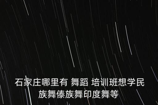  石家庄哪里有 舞蹈 培训班想学民族舞傣族舞印度舞等