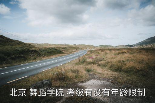 北京 舞蹈学院 考级有没有年龄限制