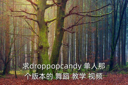 求droppopcandy 单人那个版本的 舞蹈 教学 视频