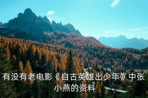 有没有老电影《自古英雄出少年》中张 小燕的资料