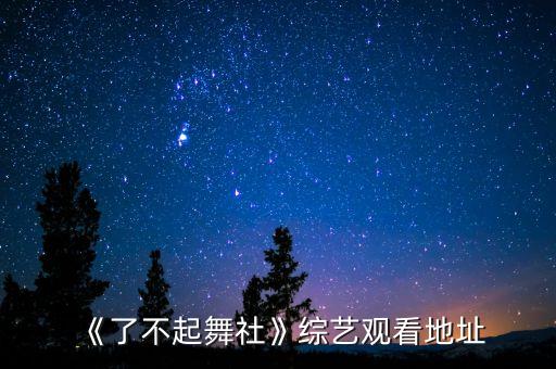 《了不起舞社》综艺观看地址