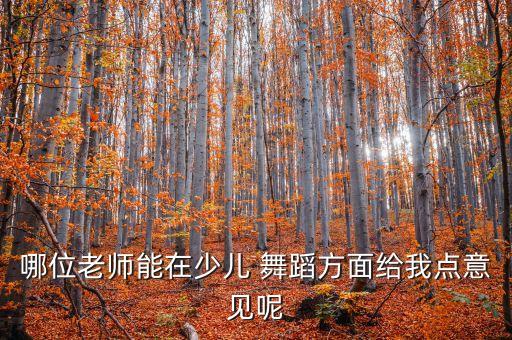哪位老师能在少儿 舞蹈方面给我点意见呢