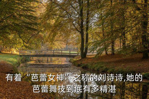 有着“芭蕾女神”之称的刘诗诗,她的芭蕾舞技到底有多精湛