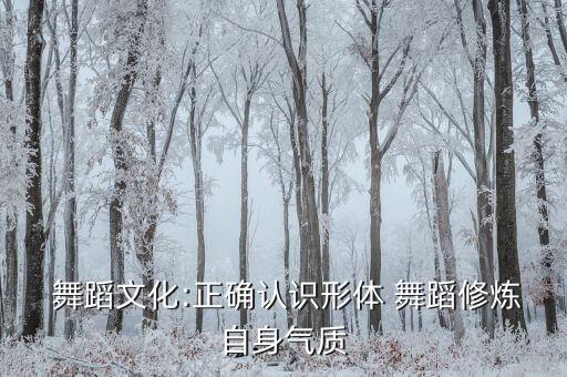  舞蹈文化:正确认识形体 舞蹈修炼自身气质