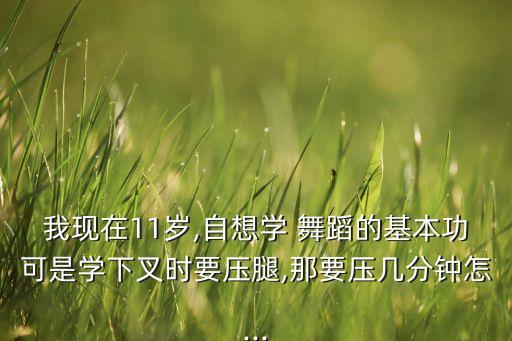 我现在11岁,自想学 舞蹈的基本功可是学下叉时要压腿,那要压几分钟怎...