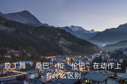 拉丁舞“ 桑巴”和“伦巴”在动作上有什么区别