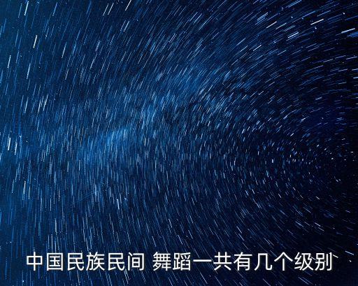 中国民族民间 舞蹈一共有几个级别