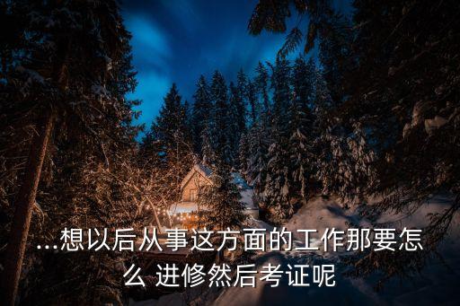 ...想以后从事这方面的工作那要怎么 进修然后考证呢