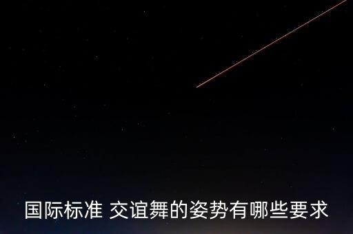 国际标准 交谊舞的姿势有哪些要求