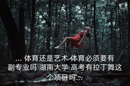 ... 体育还是艺术 体育必须要有副专业吗 湖南大学 高考有拉丁舞这个项目吗...