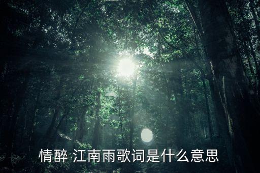 情醉 江南雨歌词是什么意思