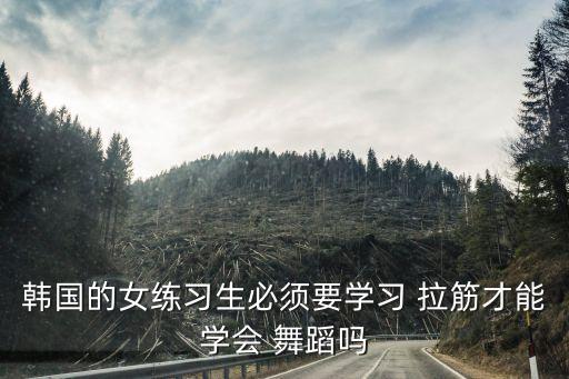 韩国的女练习生必须要学习 拉筋才能学会 舞蹈吗